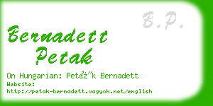 bernadett petak business card